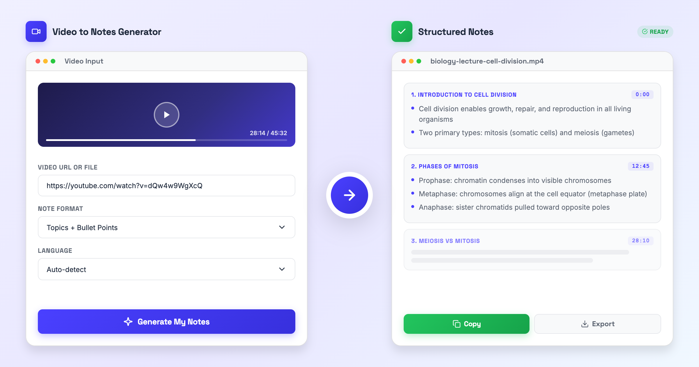 Video to Notes AI - Turn Any Video Into Structured Notes