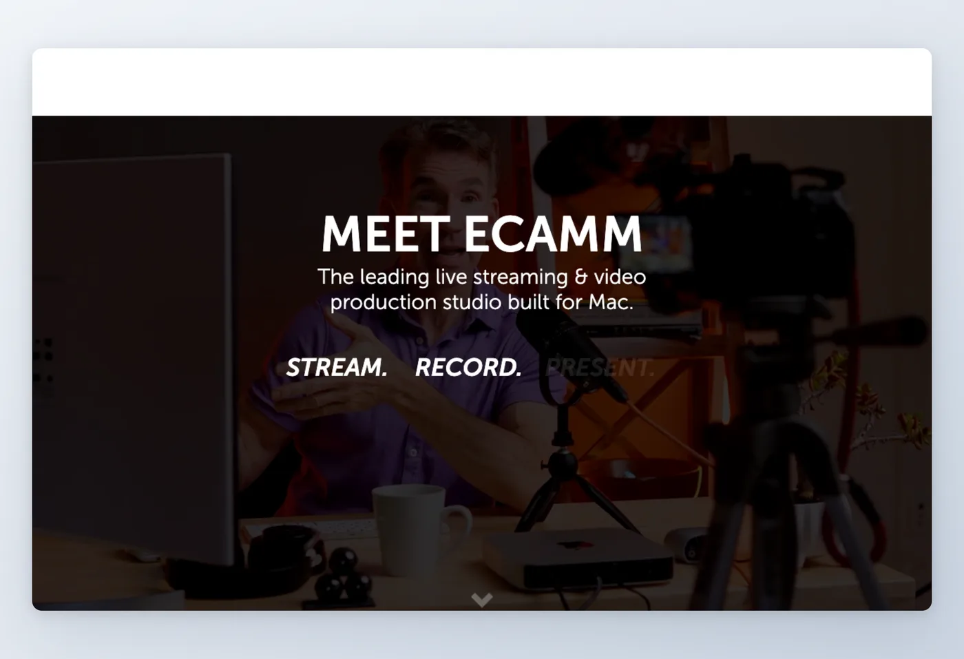 Captura de ecrã da interface do Ecamm Live