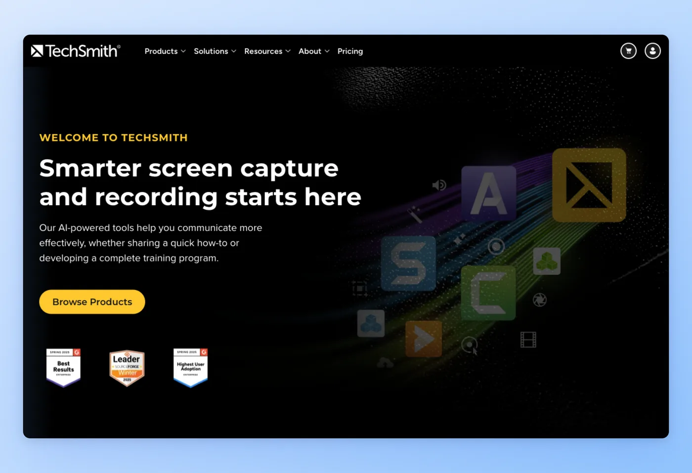 Screenshot van de Camtasia-interface